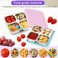 Boîte à lunch Bencircle B262 0-1L PP+Silicone 3 compartiments, anti-fuite, sans BPA, couvercle en acier inoxydable de qualité alimentaire, utilisable au micro-ondes