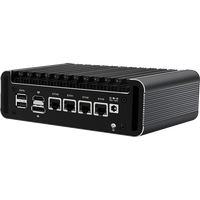 Mini PC Zynshiled 4LAN avec Intel N100, 4 cartes réseau 2.5G max. DDR5 32 Go de RAM M.2 NVMe HDMI 1.4 DP 1.4 TF pour Windows Linux