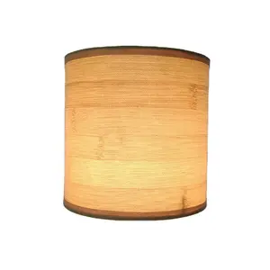 S-1441 Wood Texture Mini Drum Lamp Shade For Table Desk Lamp