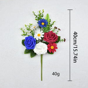 Bouquet Artificiale di <span class=keywords><strong>Tulipani</strong></span> e Rose in Metallo, Decorazione Floreale per Regali, Esposizioni, Festività e Arredamento Casa - Product Image 4