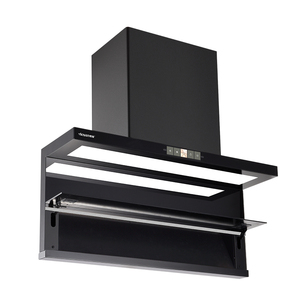 <span class=keywords><strong>Campana</strong></span> <span class=keywords><strong>Extractora</strong></span> de Cocina Eléctrica de Acero Inoxidable Hongkun, 300W, Negra, Dos Velocidades, Control Táctil, Alto Flujo de Aire, para Hotel - Product Image 1