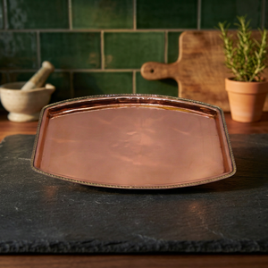 Plateau en cuivre massif avec embellissements en laiton - Product Image 3
