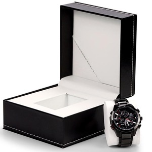 Boîte à <span class=keywords><strong>montre</strong></span> pour <span class=keywords><strong>homme</strong></span> personnalisée à faible MOQ, étui en similicuir noir avec logo, échantillon disponible, emballage de luxe - Product Image 2