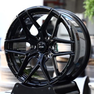 Jantes forgées sur mesure HTOR <span class=keywords><strong>19</strong></span> 20 21 22 pouces, concaves profondes, noir brillant, 5x114.3 5x112, pour TLX Type S Q60 Stinger G70 WRX - Product Image 2