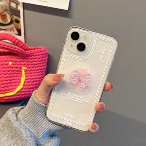 Giappone coreano 3D Laser cristallo Love Bow trasparente acrilico custodia morbida per <span class=keywords><strong>iPhone</strong></span> 15 12 8Plus 11 14Pro Max XR <span class=keywords><strong>XS</strong></span> <span class=keywords><strong>Cover</strong></span> <span class=keywords><strong>protettiva</strong></span> - Product Image 4