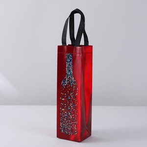Xinsen Nonwoven Wine Bottle Tote <b>Bag</b> 35x10x9 Cm Single Bottle Capacity Gift <b>Packaging</b> <b>Bag</b> - Product Image 1