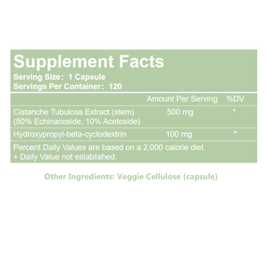 Cistanche Tubulosa Cápsulas 500mg para La Función Cerebral Equilibrio Hormonal Energético Soporte de Cortisol para Adultos - Product Image 2