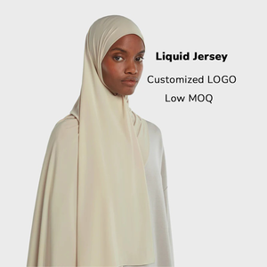 Sharut Custom High Quality Luxury Women Muslim Scarf Shawl Bamboo Hijab Stretchy Premium Merrachi Liquid Jersey Hijab Scarf - Product Image 1
