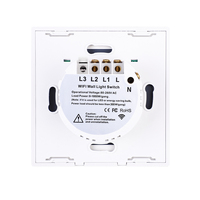 Interrupteur tactile intelligent pour éclairage, 2 gangs, sans fil, compatible avec Tuya, commande vocale, verre trempé, sans neutre, pour maison intelligente
