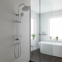 Ensemble de colonne de douche de pluie en acier inoxydable de luxe moderne pour salle de bain