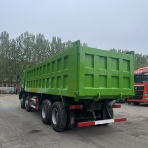 中古ティッパートラックダンプSinotruckHowoダンパートラック8X4 3712ウィーラーグリーンLDH - Product Image 4