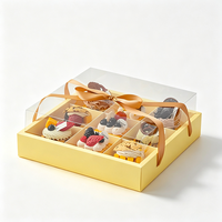 Boîte en papier enduit de qualité alimentaire couleur macaron pour pâtisserie, présentoir à gâteaux, design pliable, emballage individuel pour mini-cupcakes avec fenêtre transparente