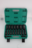 Jeu de douilles à chocs portables Chenglong 18 pièces pour réparation automobile, matériau CR-V, 8-32 mm, entraînement pneumatique, garantie 1 an, OEM