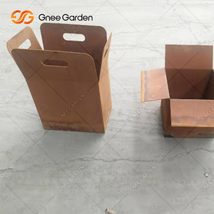 2024 Pot de fleur en acier Corten sur mesure Design minimaliste rectangulaire décoration de jardin jardinière extérieur usage domestique plancher surélevé - Product Image 3