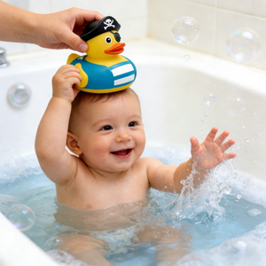 Özelleştirilmiş Çocuk Su Oyuncağı Vinil Kauçuk Gıcırtılı Tek Gözlü Korsan Ördek Bebekler İçin Banyo Oyuncağı - Product Image 3