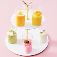 Mini tasse en plastique PS transparent élégant dessert incliné pouding Mousse Parfait récipient de service