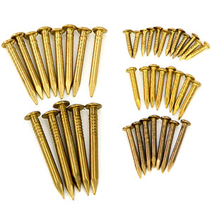 Clous en laiton personnalisés en cuivre bronze 2x20mm à tige lisse/cannelée pour portes en bois, accessoires décoratifs de quincaillerie pour meubles - Product Image 3