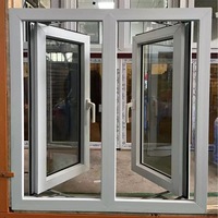 Fenêtre à battant moderne triple vitrage en PVC insonorisée en acier inoxydable de haute qualité, personnalisable pour appartement et école