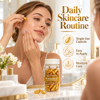 Capsules d'essence faciale à la vitamine E sous marque privée, capsules de sérum hydratant pour les soins de la peau, fabricant ODM, fournisseur en gros