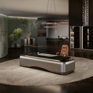 Sang Trọng Hiện Đại Bàn Văn Phòng Nhà Sử Dụng Điều Hành Boss Đồ Nội Thất Màu Đen MDF Với Kích Thước Thường Xuyên Thanh Lịch Thiết Kế Bằng Gỗ - Product Image 6