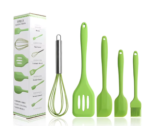 Ensemble de cuisson en silicone jetable 5 pièces résistant aux hautes températures durable lave-vaisselle micro-ondes outils grattoir huile - Product Image 1