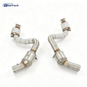 Tuyau d'échappement en acier inoxydable 304 de haute qualité pour Mercedes C63 C63S W205 M177 4.0L V8 Biturbo, haute performance, montage direct avec bouclier thermique - Product Image 5
