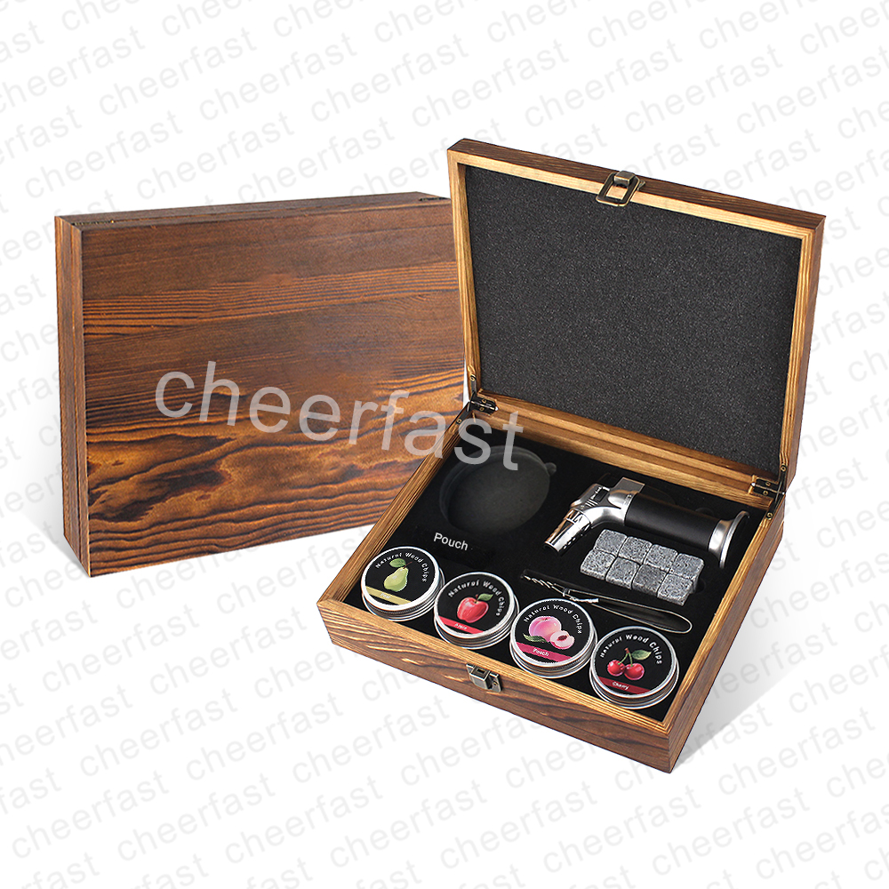 Box-CF-WS-7 de madera de pino acabado quemado