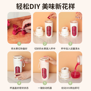 Licuadora portátil mini de 340 ml con 14 cuchillas, potente trituradora de hielo, con tapa y pantalla para preparar jugos frescos - Product Image 4