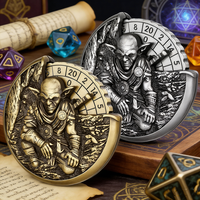 Roulette double antique en métal doré, dés à doigts, gyroscope 7 en 1, dés pour accessoire de jeu Dnd RpG