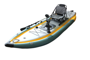 Kayak de pêche sportive à pédales ou à hélice pour une personne, système à deux pédales gonflable, vente chaude, 12 pieds - Product Image 5