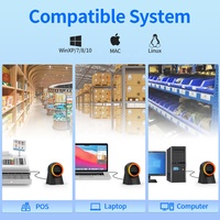 Xincode 2D Scanner de codes à barres USB omnidirectionnel Scanners 1D de bureau Lecteur de codes à barres QR pour caissier librairie supermarché