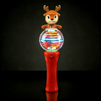 Werbeartikel Weihnachts-Rentier Transparente Kugel Drehender Lichtstab LED-Leuchtstab Kinder Weihnachts- & Feiertagsparty-Zubehör