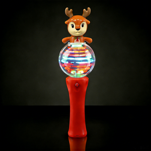 Jouets promotionnels <span class=keywords><strong>de</strong></span> Noël : Boule transparente renne, baguette lumineuse rotative, bâton lumineux LED – Fournitures pour fêtes <span class=keywords><strong>de</strong></span> Noël et <span class=keywords><strong>de</strong></span> fin d'année pour enfants - Product Image 1