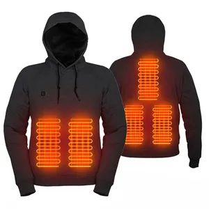 2022 Super qualidade Algodão 5V Alimentado Por Bateria Aquecido Fleece Hoodie Far Infrared Aquecimento Roupas de Inverno aquece camisolas