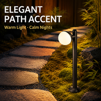 Lampe de jardin LED ronde 12W, IP65 étanche, en aluminium noir, pour terrasse, jardin, allée, décoration extérieure