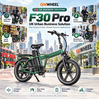 Vélo électrique pliable QMWHEEL F30 Pro 20 pouces, 250W 48V 45Ah avec porte-bagages arrière, entrepôt UK, vente en gros