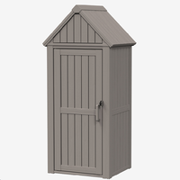 Caseta de Almacenamiento de Jardín de Plástico de 750L con Puerta con Cerradura Resistente a la Intemperie para Almacenamiento de Bicicletas, Cortacésped y Contenedores de Basura en Exteriores