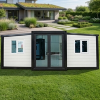 Villa Conteneur Contemporaine Extensible Préfabriquée à Châssis en Acier Durable, Ignifuge, Mobile, Pliable, pour Extérieur, Gym ou Atelier