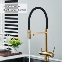 Robinet mélangeur de cuisine 3 voies 3-en-1 en laiton, homologué CE, avec purificateur d'eau potable, pour usage domestique et projets, vente en gros
