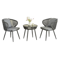 Ensemble de mobilier de jardin pour café, table et chaises combinées, chaise en rotin avec dossier pour terrasse, balcon, extérieur, restaurant