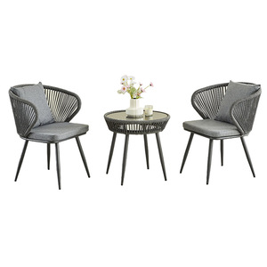 <span class=keywords><strong>Set</strong></span> <span class=keywords><strong>da</strong></span> Esterno con Tavolo e Sedie in Rattan per Piccoli Giardini, Caffè, Cortili, Terrazze e Balconi - Product Image 5