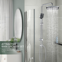 Colonne de douche, ensemble de colonne de douche Leelongs, barre de douche en acier inoxydable avec pommeaux de douche et tuyaux