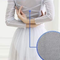 Tissu en maille extensible uni ultra-fin respirant 20D 60GSM pour vêtements de sport, hauts, chemisiers et robes pour femmes, design personnalisé
