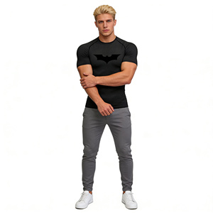 Camiseta Deportiva de Compresión de Manga Corta para <span class=keywords><strong>Hombre</strong></span> con Logotipo Personalizado, Secado Rápido, para Gimnasio, Entrenamiento, Fitness - Product Image 6