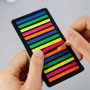6 Paquetes de 1800 Hojas de Notas Adhesivas Fluorescentes Ultrafinas, Transparentes, Autoadhesivas, para Resaltar Texto, Ideales para Estudiantes - Product Image 5