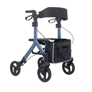2-in-1折りたたみ式ウォーカーアルミ移動式高齢者折りたたみ式大人用ウォーカーローレーターシート付き - Product Image 1