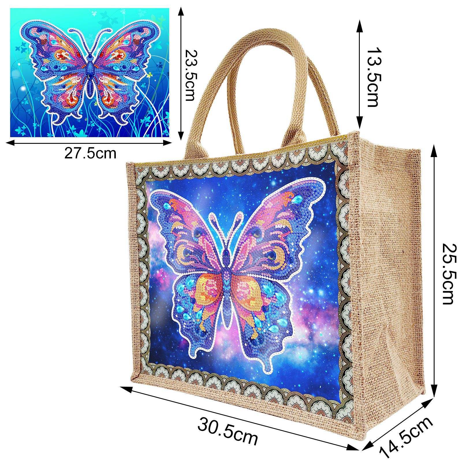 HBD303 Butterfly Starry Sky Tote Bag