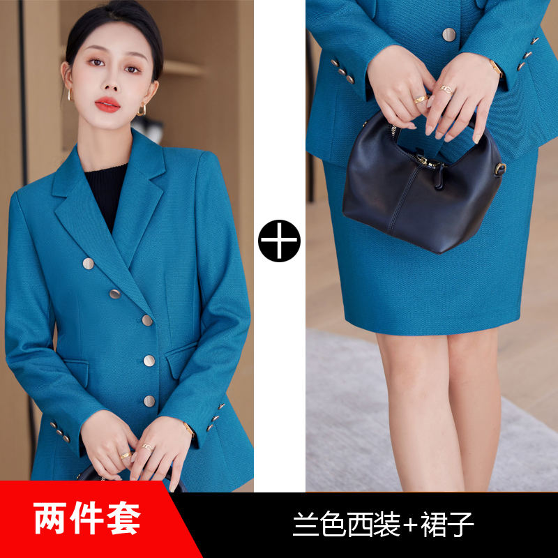 Blue coat + skirt