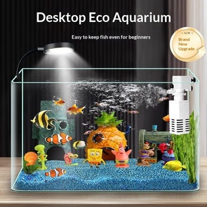 Pecera de escritorio de Bob Esponja, acrílica, resistente a caídas y desgaste, decoración de paisaje simple, juego completo con peces Guppy juveniles - Product Image 5