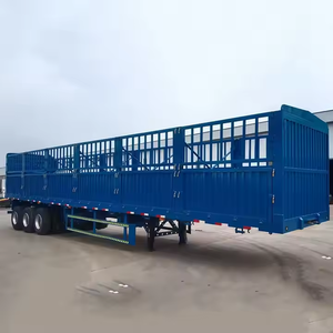 Remolque de Carga para Ganado de 3 Ejes, 40 pies, 40T, 50 Toneladas, con Laterales Abatibles, <span class=keywords><strong>Jaula</strong></span> de Acero, Valla de Carga, Semirremolque <span class=keywords><strong>en</strong></span> <span class=keywords><strong>Venta</strong></span>, Precio de Fábrica - Product Image 2
